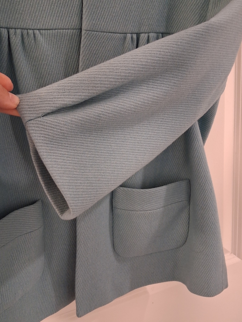 Anthroplogie Tabitha wool Peplum Blazer In Sea Foam - Picture 5 of 6
